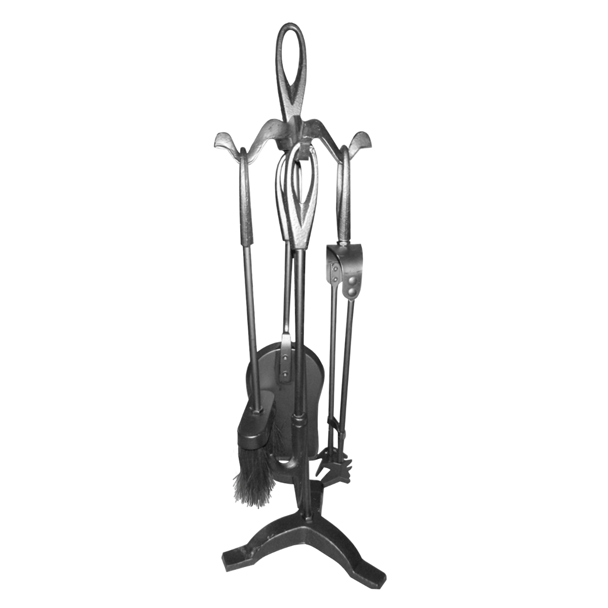 1.png 5pc Warwick Fireplace Set - Nickel - Image 1