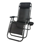 Zero Gravity Foldable Deck Chair Reclining Garden Chair Black