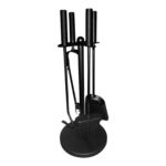 5pc Paris Fireplace Set - Black