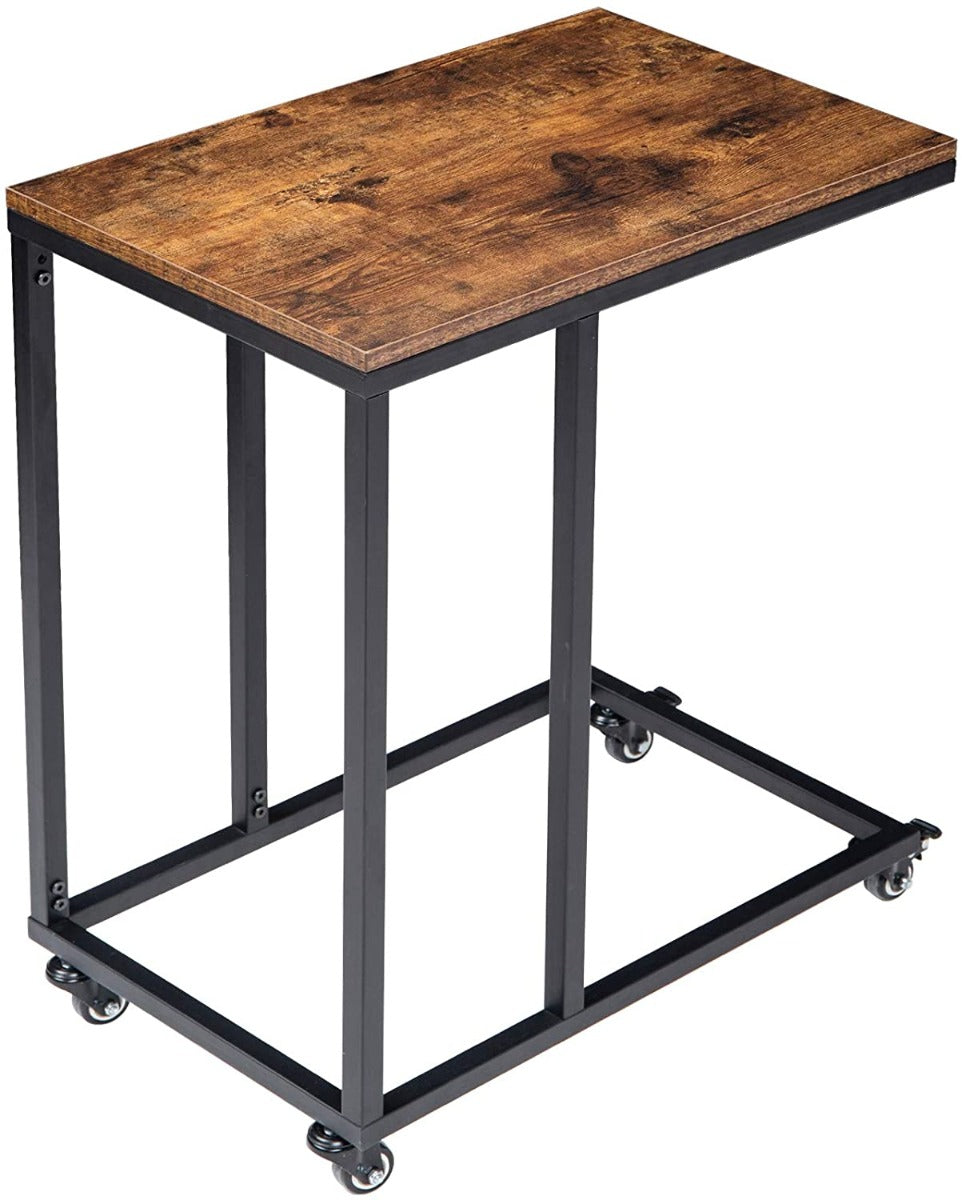 71i8zo5dw9l._ac_sl1500.jpg Side Table with Wheel Rustic Brown - Image 1