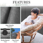Grey Fabric Fence – 1.5m x 10m, 90gsm Uv-stabilized Garden Privacy