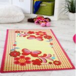 Kids Rug - Pink Flowers/butterfly 80 x 120cm