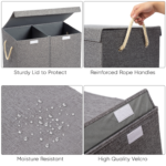 Square 2 Compartment Laundry Basket - Dark Grey