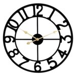 40cm Large Metal Roman Wall Clock Big Numeral Open Face Skeleton