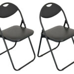 Folding Chair Faux Leather-black si-hh1038