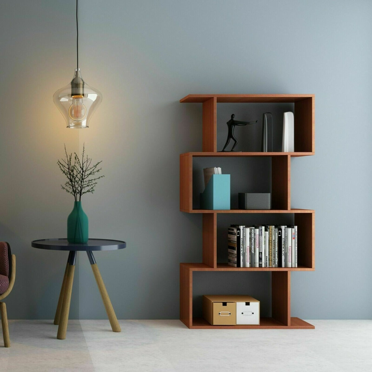 s-l1600_5__3_1.jpg 4 Cube Book Shelf -rustic Brown - Image 1
