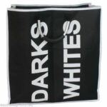 Double Laundry Bag with Metal Handles (black)