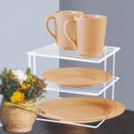 White 2 Layer Corner Shelf Basket Large