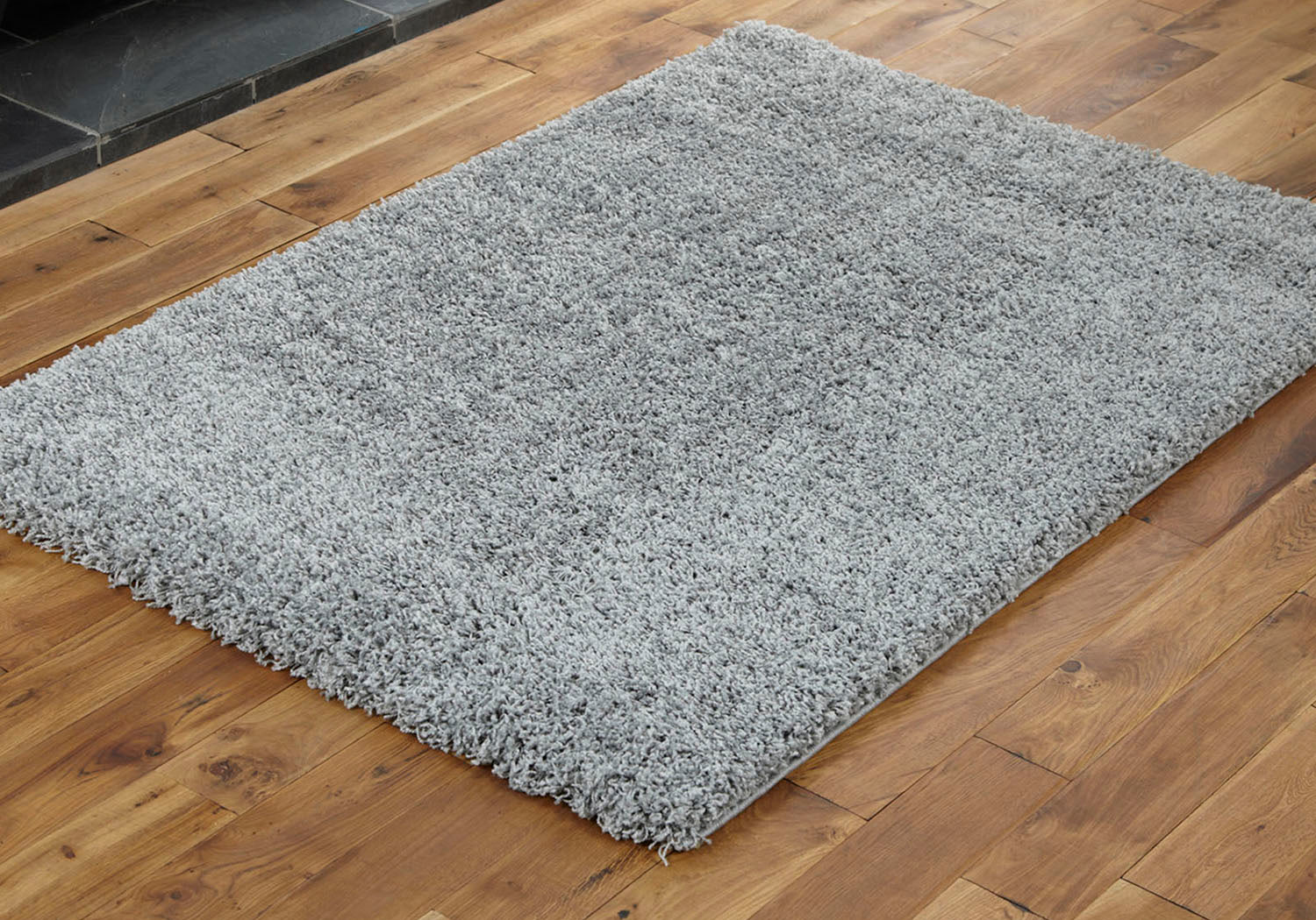 silver_1.jpg Silver Shaggy Rug - 60 x 110cm - Image 1