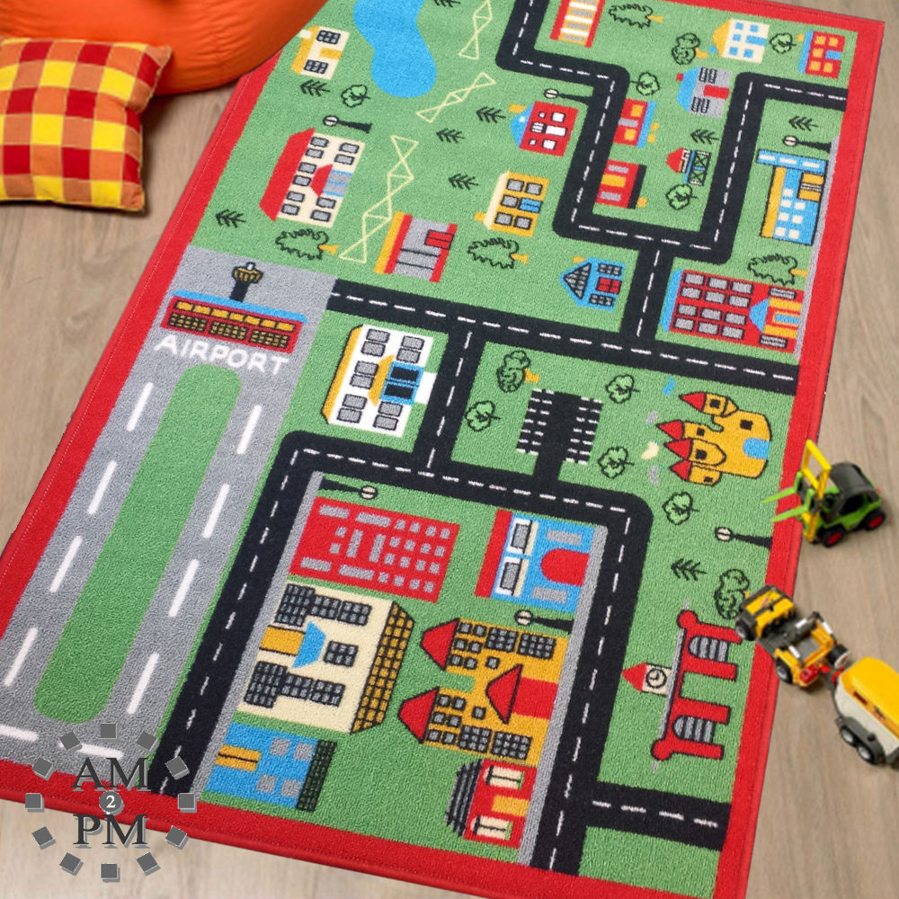 v_3.jpg Kids Rug - Green Town 100 x 165 Cm - 100 x 165cm - Image 1